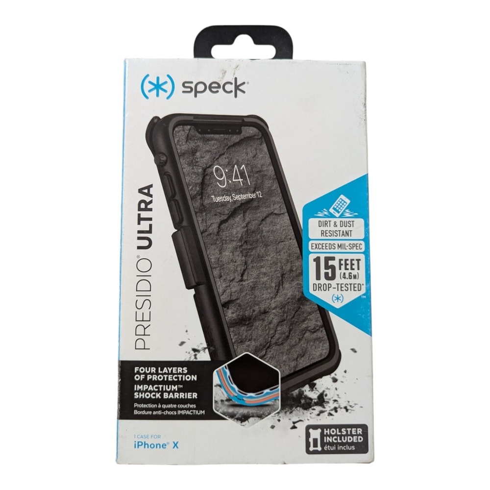 Q2. Speck Presidio‎ ULTRA Case with Holster for iPhone X - Black